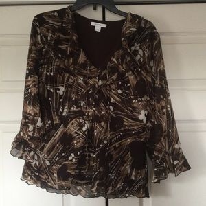 Long sleeve floral blouse size Large